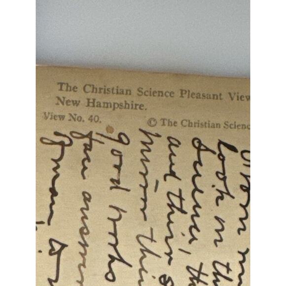 Antique RPPC Postcard 1927 Ephemera Christian Science Pleasant View Concord NH - Picture 7 of 7